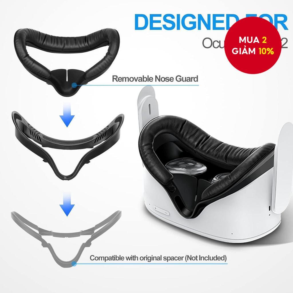 Băng mặt và đệm mặt 1 cái cho Oculus Quest 2, đệm xốp PU chống mồ hôi - Phụ kiện VR cho Meta Quest 2