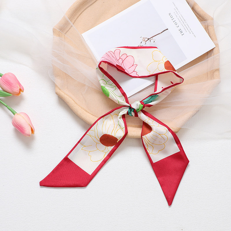 Mới Dây Buộc Tóc Hoa Tulip Dài Buộc Tóc Streamer Túi Đa Năng Lưu Niệm Trang Trí Khăn Lụa