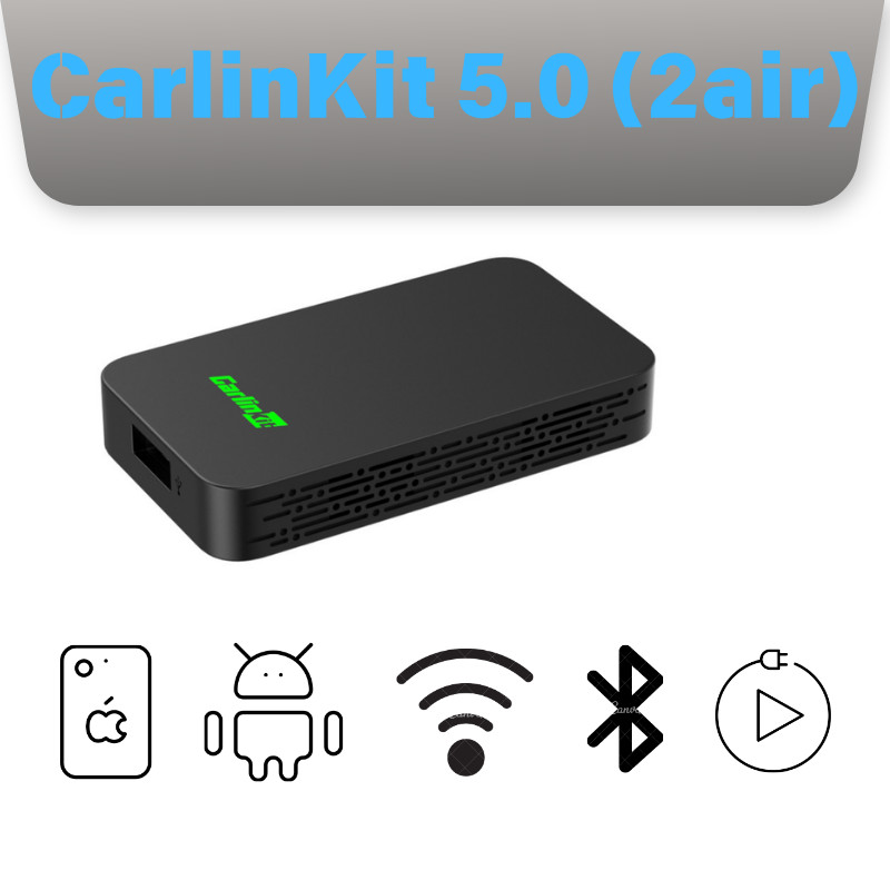 Bộ chuyển đổi tự động CarPlay & Android không dây CarlinKit 5.0 (2air) | Có dây đến Dongle không dây | Plug & Play cho Toyota Honda Mazda BYD Proton Perodua