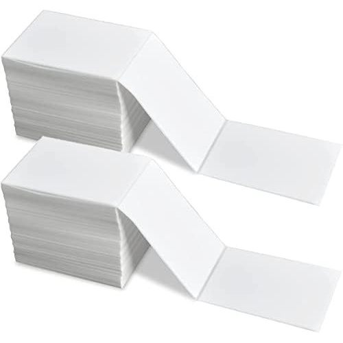 4 ngăn xếp Fanfold 4 "X 6" Nhãn nhiệt trực tiếp, 1000 nhãn mỗi ngăn xếp, Nhãn vận chuyển đục lỗ màu 