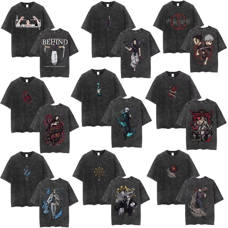 Nam Nữ Áo Thun Nữ Tay Ngắn Thời Trang Cotton Anime Jujutsu Kaisen Tojiro Fushiguro Vintage Đồ Họa