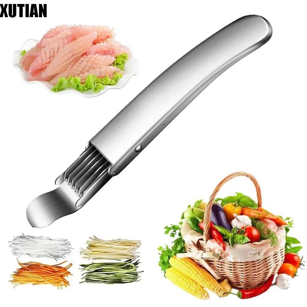 Máy cắt hành tây xanh XUTIAN, Thiết kế tay cầm cong Tay cầm chống trượt Máy thái hành tây, Máy thái 