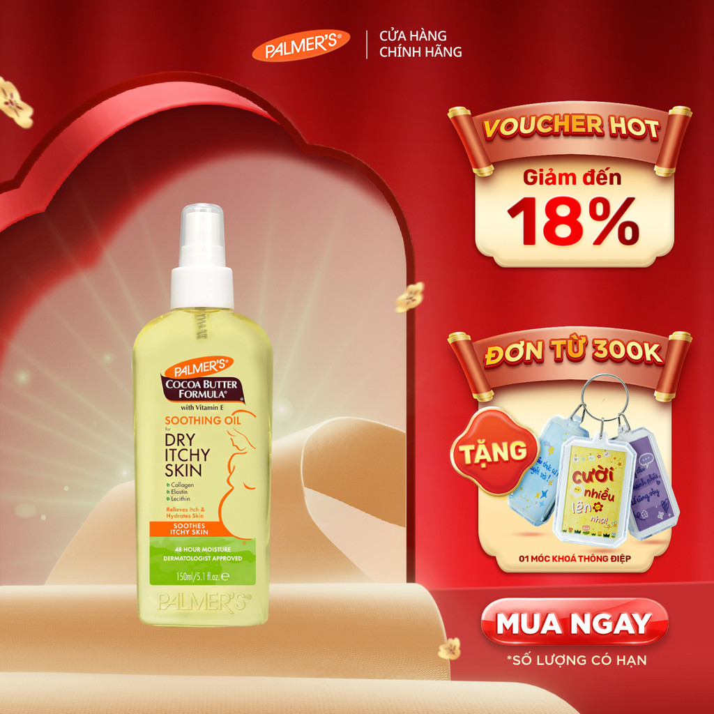 [Chính hãng] Dầu dưỡng ẩm làm dịu da khô ngứa Cocoa Butter Vitamin E Palmer’s 150ml