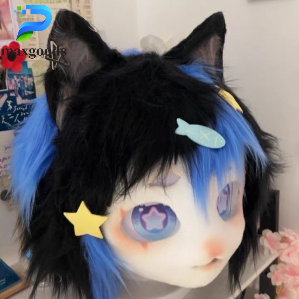 maxgoods Tai Mèo Băng Đô, Vòng Tóc Hình Sói Chó - Phong Cách Gothic Ngọt Ngào Cho Cosplay và JK Outf