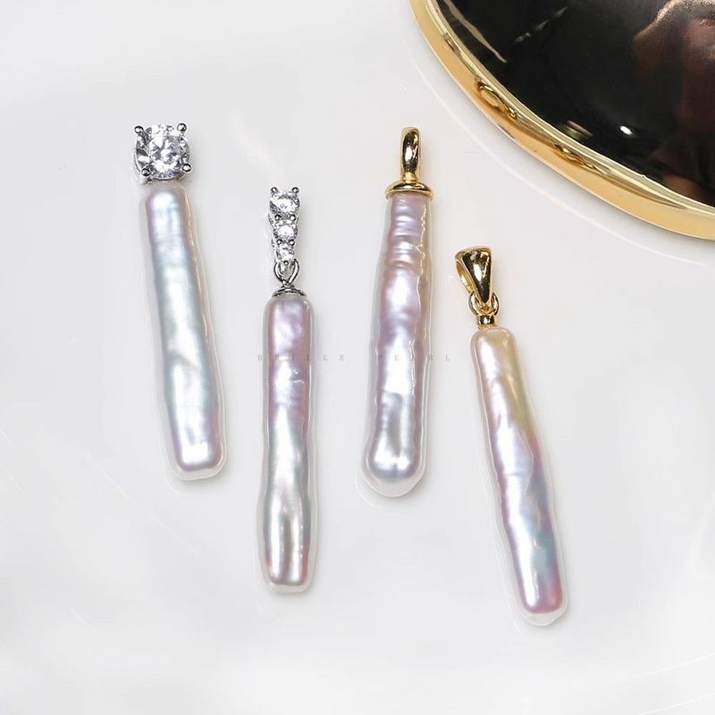 Mặt Dây Chuyền Ngọc Trai Baroque Bạc, Ánh Aurora