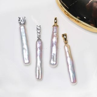 Mặt Dây Chuyền Ngọc Trai Baroque Bạc, Ánh Aurora