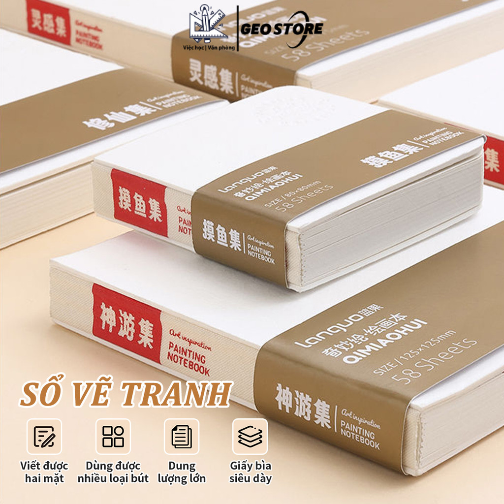 Sổ Tay 116 Trang,Sổ Vẽ Phác Thảo Mini Bỏ Túi Cho Acrylic Màu Nước,Sách Vẽ 200G Siêu Dày,Chịu Trầy Xư