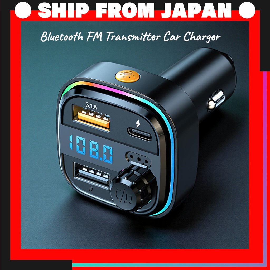 Bluetooth FM Transmitter Car Charger 2023 Model, Bluetooth 5.0, Dual USB, Hands-Free Calling