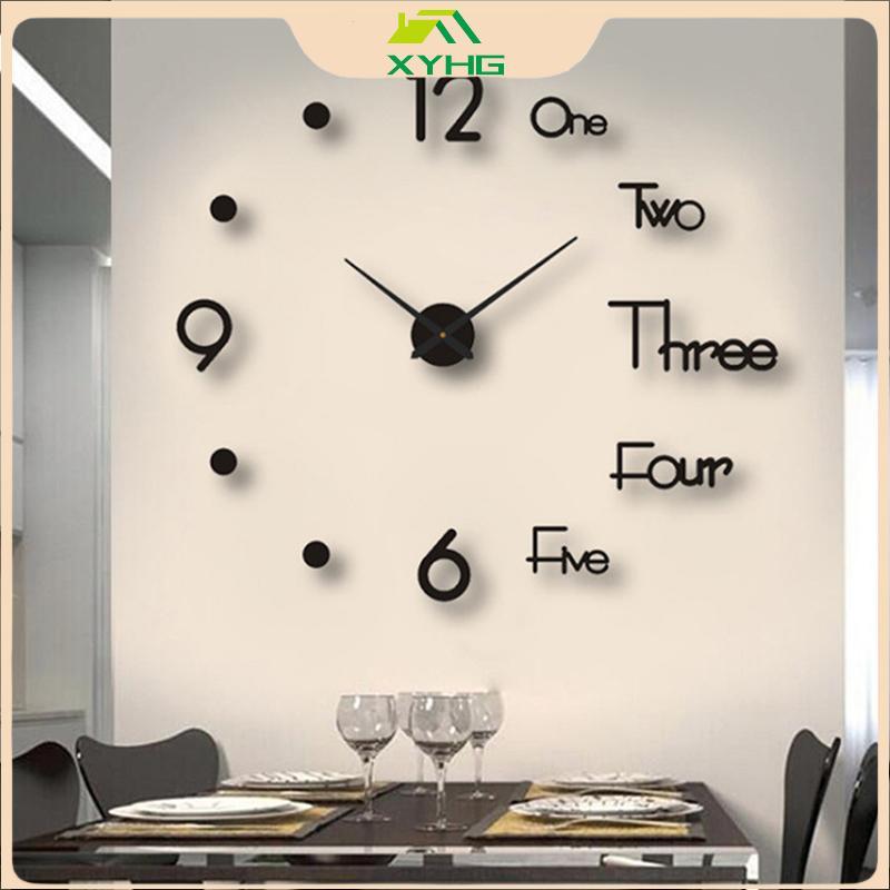 {XYHG} 1Pc 3D Wall Clo Mirror Wall Stiers Creative DIY Wall Clos Thiết kế hiện đại Đồng hồ kim thạch