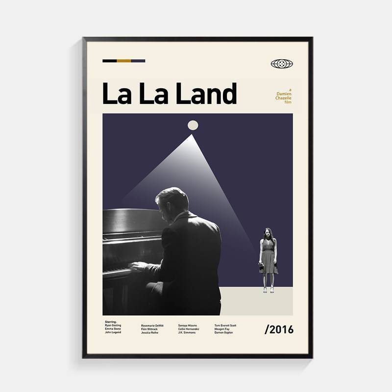 Hiện Đại Tối Giản La La Land Poster Phim Canvas Nghệ Thuật Treo Tường Không Khung Trang Trí Cho Phòn