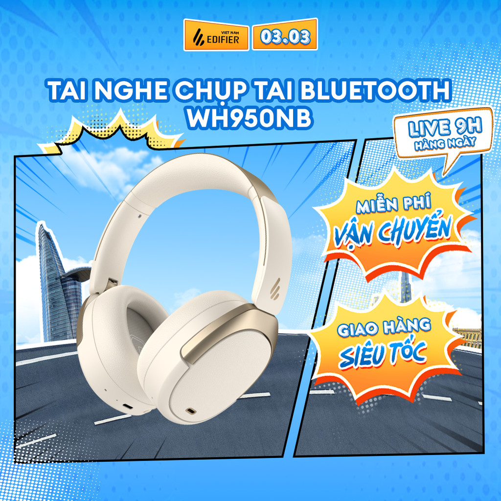 Tai Nghe Chụp Tai Bluetooth Chống Ồn EDIFIER WH950NB/W80 - Hi-Res Audio - Pin Đến 55H - Cá Nhân Hóa EQ-15 Tháng Bảo Hành