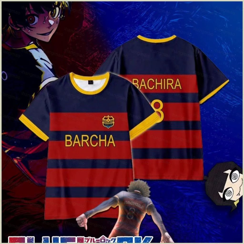 XS1 BLUE LOCK KAISER BARCHA jersey Áo thun anime tay ngắn áo thun XS1