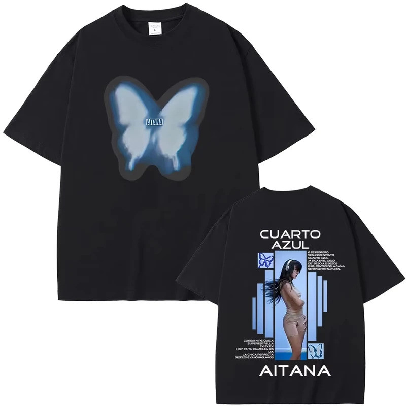 Aitana Cuarto Azul Album Sản Phẩm Áo Thun Bướm Họa Tiết Họa Tiết Họa Tiết Thời Trang Cho Nam Nữ Nhạc