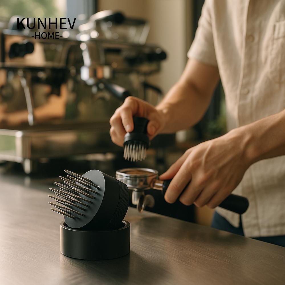 KUNHEV Máy khuấy cà phê KUNHEV, 21 kim có đế phân phối kim Espresso, Universal WDT 51 / 58mm Portafi