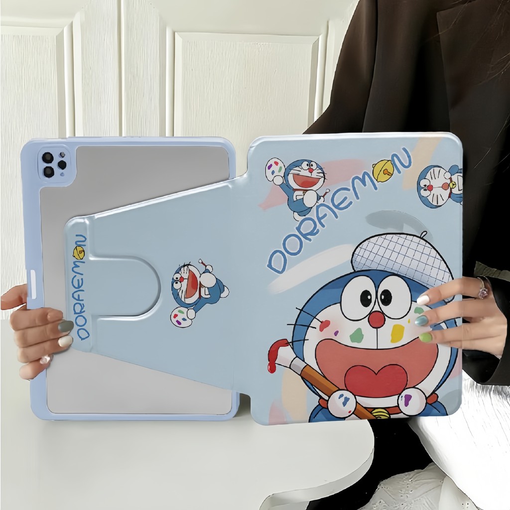 360° Ốp lưng Acrylic Doremon xoay cho Huawei MatePad Air 11.5 BTKR-W09 BTK-AL09 BTK-W09 DBY2-L09CK D