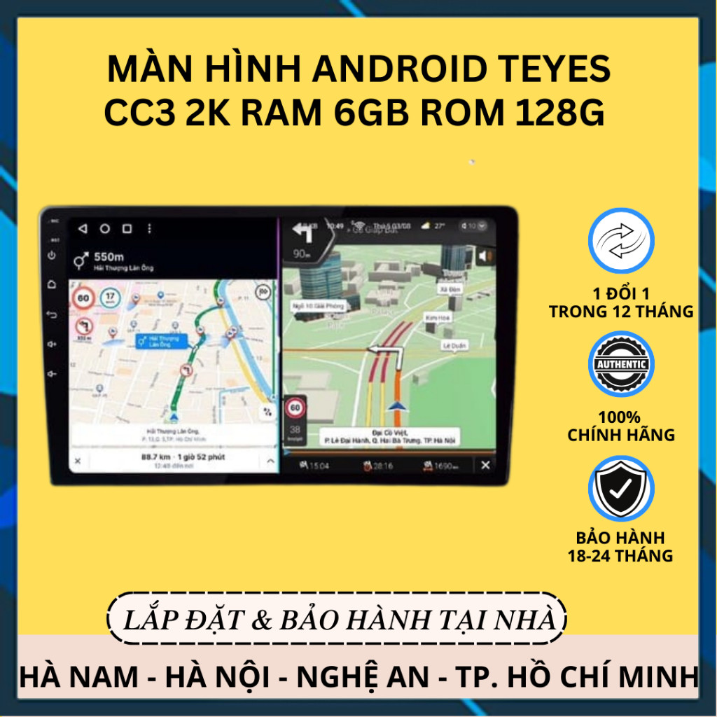[Hàng mới về] Màn Hình Android Teyes CC3 2K RAM 6GB/128G | Liền Camera 360 | Cấu Hình Mạnh Mẽ Vượt T