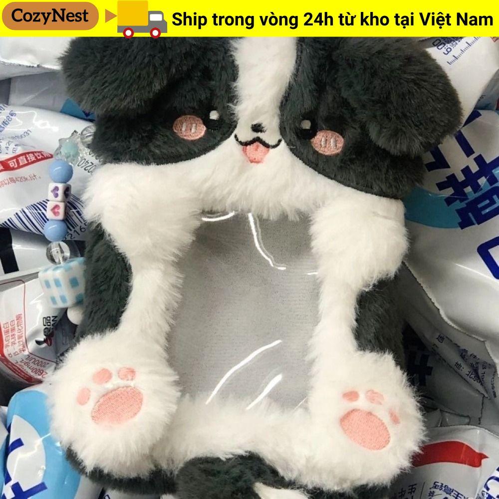 COZYNEST Photocard, Sang Trọng Tai Thỏ / Border Collie Photo Card Holder, Dễ Thương Đa Năng Thẻ Tay 