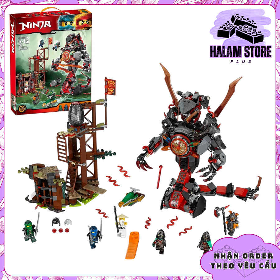Đồ chơi lắp ráp Ninjago LELE mã 20583 Time Brothers Mech - Mô hình lắp ghép Robot rắn thời gian