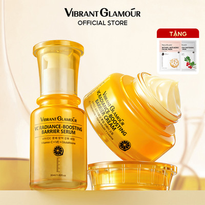 VIBRANT GLAMOR Vitamin C Bộ đôi tăng cường rạng rỡ 2.0 | Serum + Kem 4D Sáng da & Giảm tông vàng | Chống oxy hóa + Chống glycation