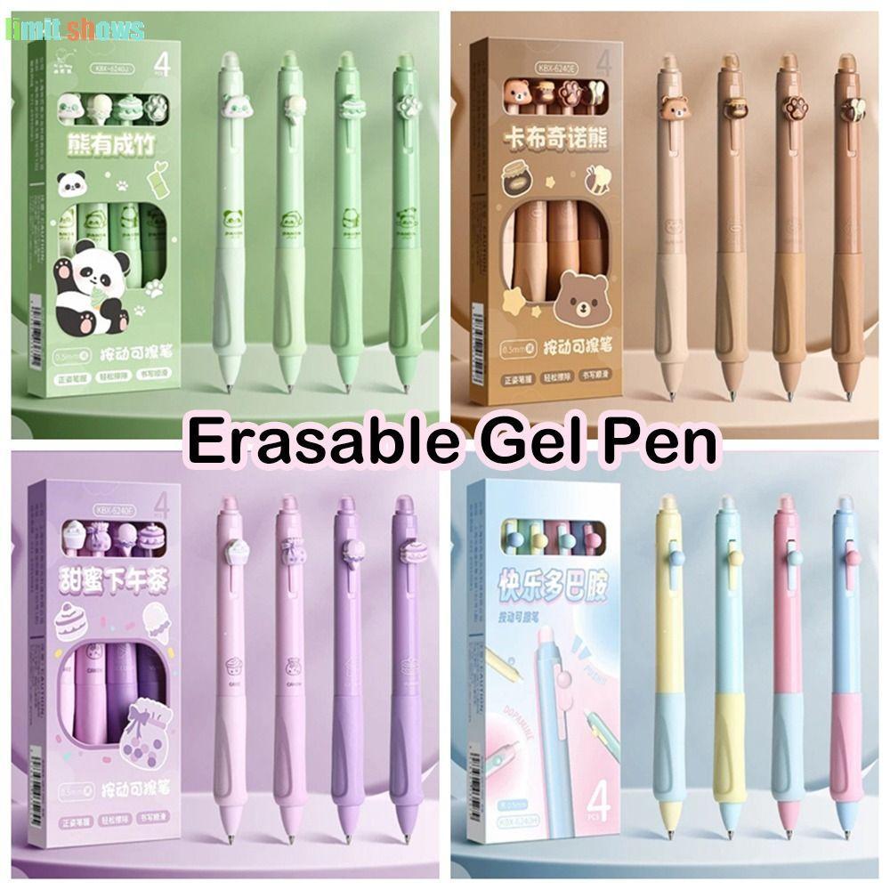 limit shows LIMIT SHOWS Bút Gel Xóa Được, Bút Tẩy Nhiệt Màu Đen Hoạt Hình 1PC, Kawaii Thẩm Mỹ Dễ Thư