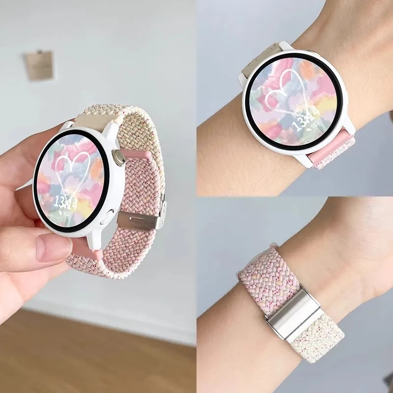 Thích hợp cho Samsung watch7 Dây đeo đồng hồ Galaxy Watch 65pro Nữ Phong cách mới Nylon thoáng khí 48 cổ điển