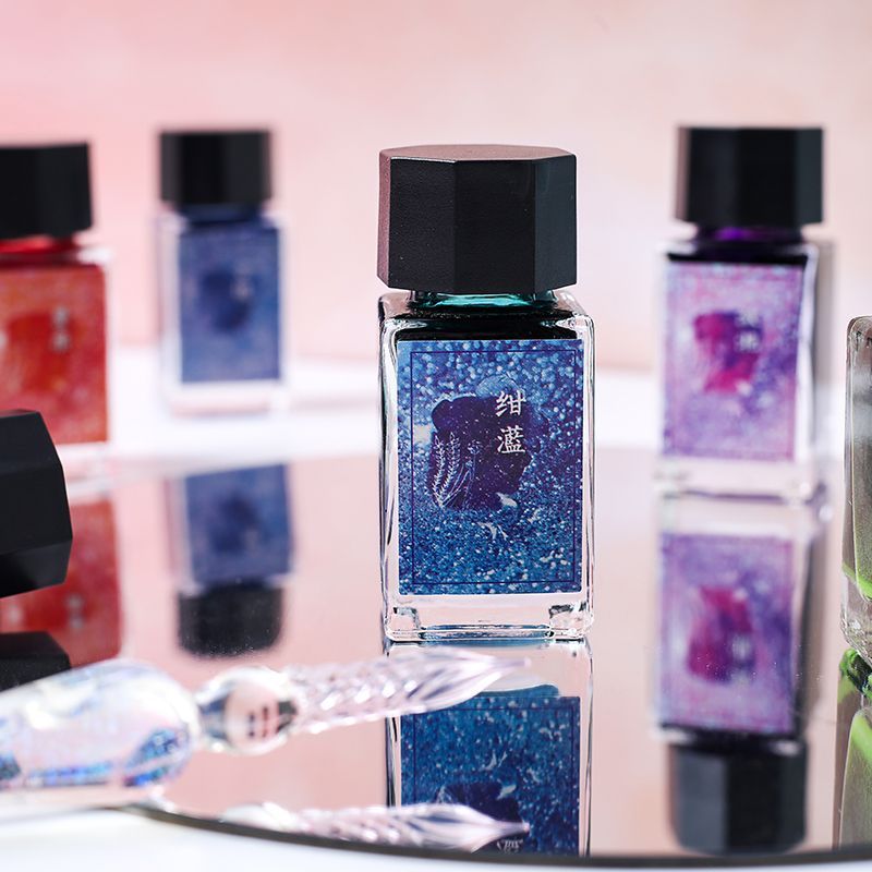 Hot Sale#[5580People Collection]Gold dust non-carbon starry sky pen, crystal pen, glass pen, colored