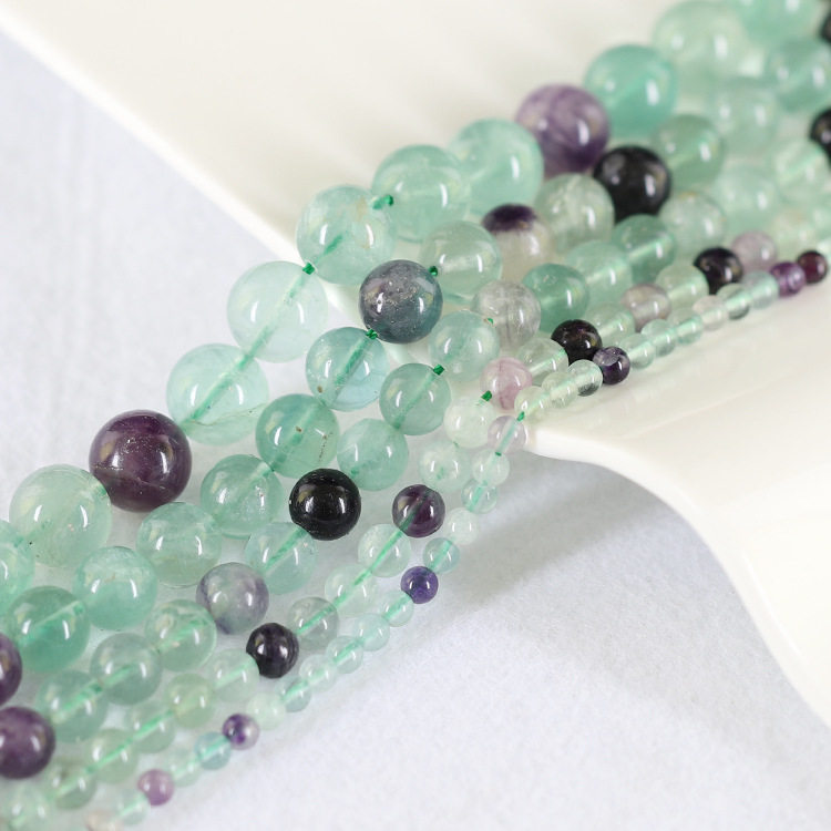 Nhiều màu sắc fluorite hạt đá thô rời, phù hợp làm vòng tay