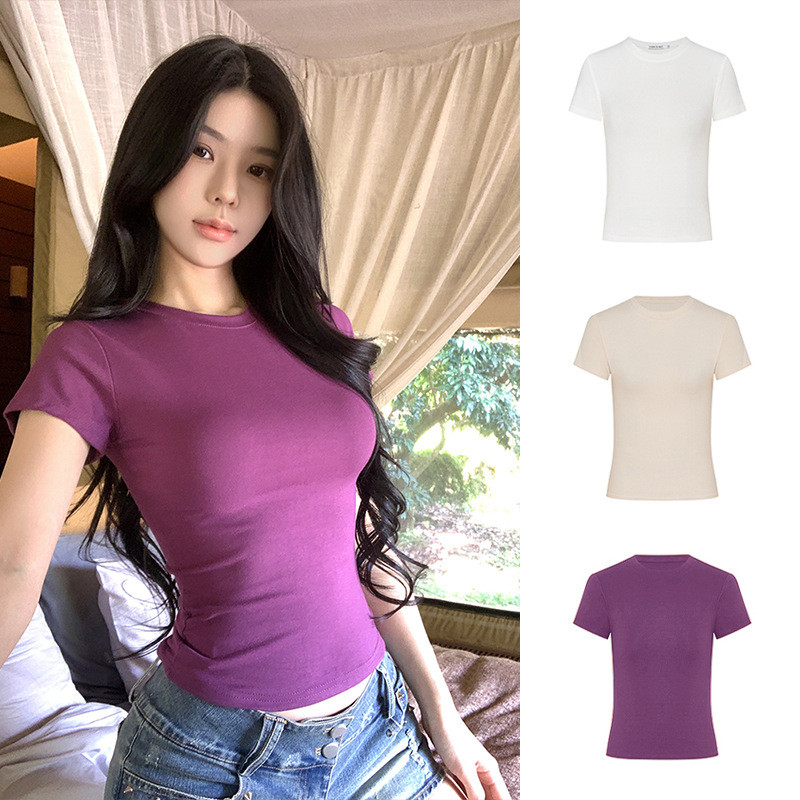 Moses Queen / Moses Queen Filigree Filigree Fit Áo thun đeo vai thời trang mát mẻ tay ngắn nữ Hot Gi