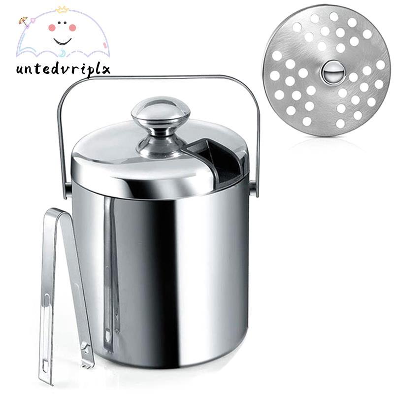 Xô đá có nắp, Xô đá hai lớp có nắp, bằng thép không gỉ, Xô đá cách nhiệt 1,3 lít