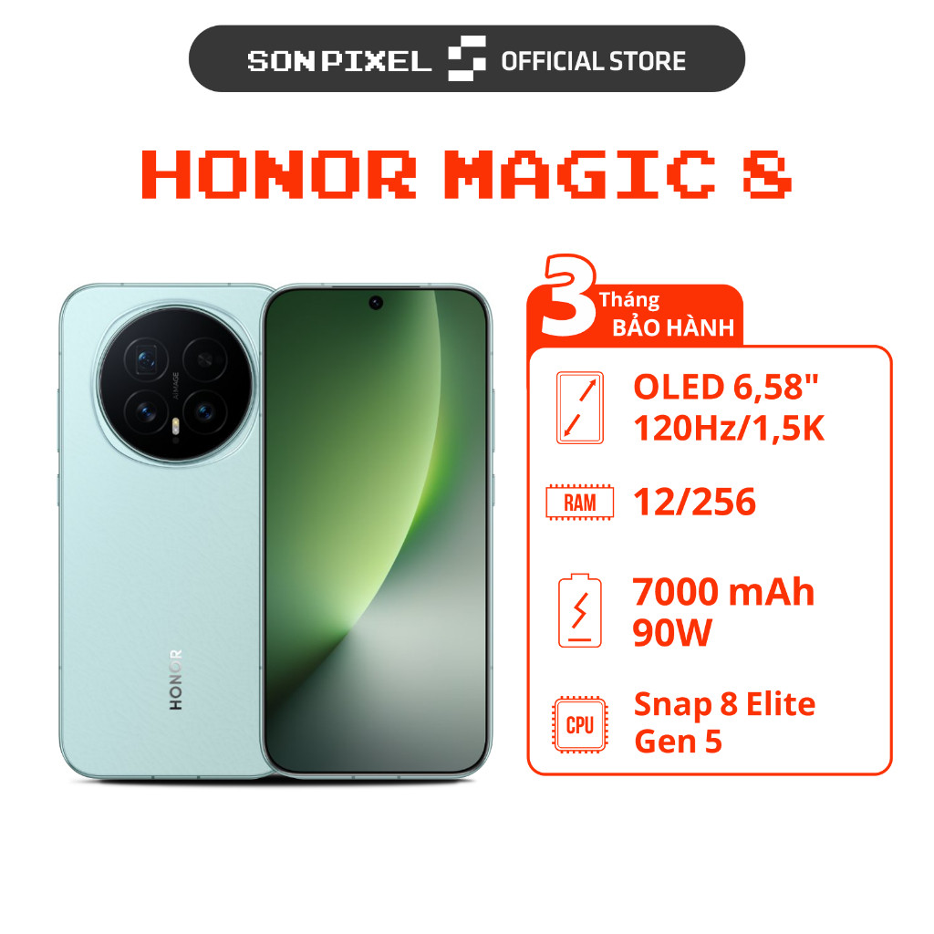 Điện Thoại Honor Magic 8, Chip Snapdragon 8 Elite Gen 5, Ram 12/16GB. SonPixel