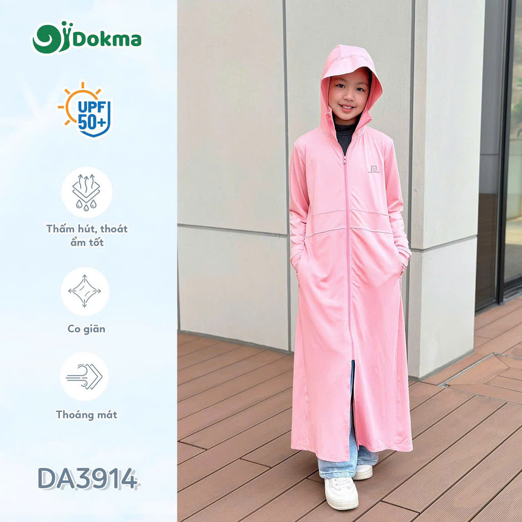 Áo chống nắng dáng dài Dokma DA3914  (7-10Y)