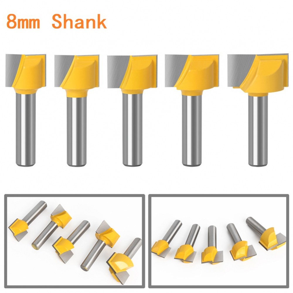 Router Bit Chế biến gỗ màu vàng 8 * 22mm 8 * 25mm 8mm Máy cắt làm sạch đáy 8mm
