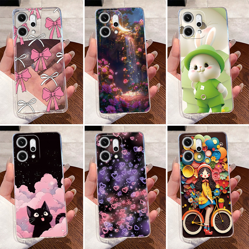 Ốp Lưng Cho OPPO Reno14 Reno 14 Pro 5G Sang Trọng Trái Tim Dễ Thương Thỏ Ngộ nghĩnh Vỏ OPPO Reno 14 