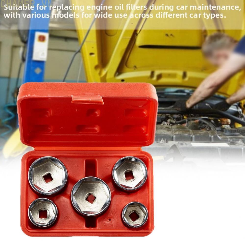 【CHAMER】Sturdy Cap Type Oil Filter Wrench Kit 24mm 27mm 32mm 36mm 38mm for DIY Mechanics【HomeLiving】