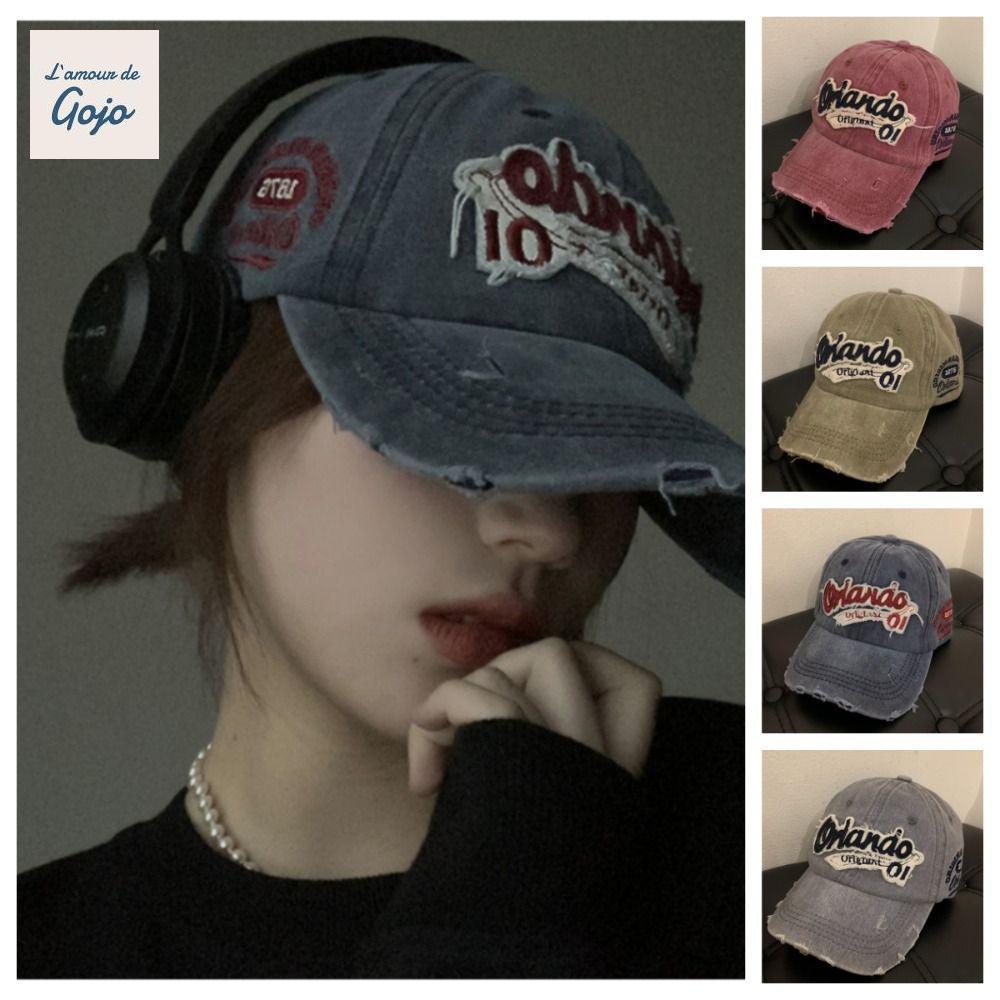 Mũ bóng chày cổ điển GOJO, Mũ chữ Orlando thêu phong cách Hàn Quốc, Mũ Snapback cổ điển có đỉnh Cott