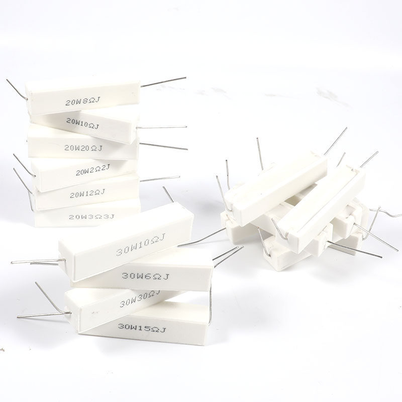 30W Xi măng Dây Điện Trở Pin 20W Bộ Chia Âm Thanh Sứ Tần Số Cao Điện Trở 1 Euro-40 Euro Chì Pin Loa 