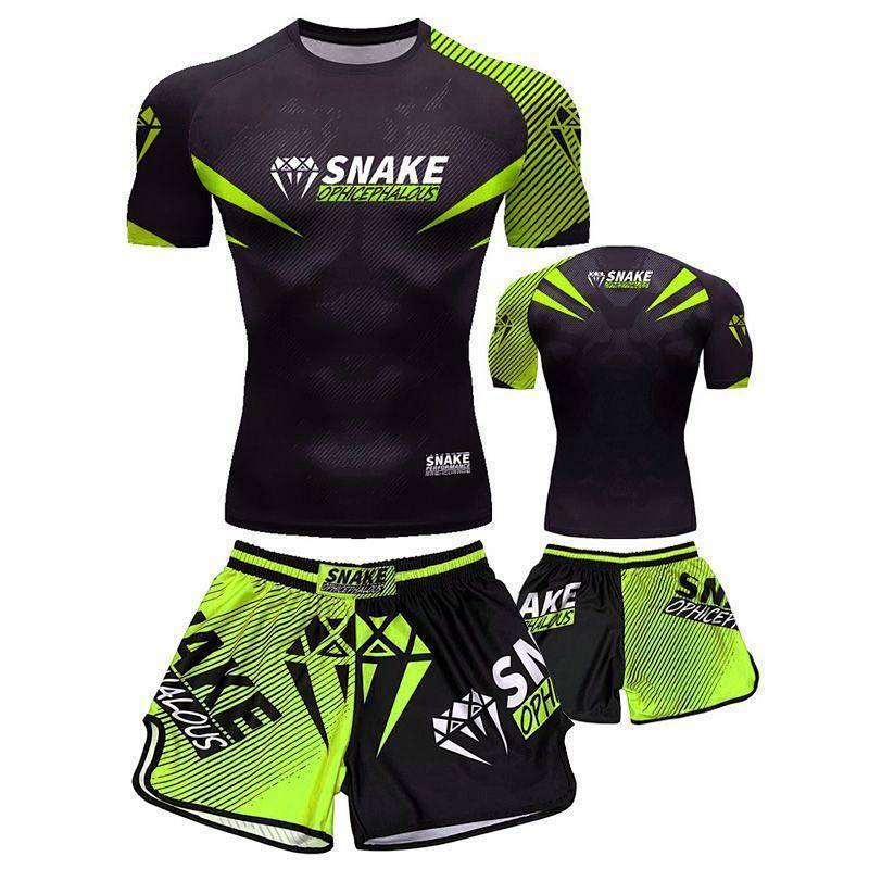 Sanda Training Clothes Outfit Short-Sleeved Shorts Men's Boxing Fighting Boxing Running Workout Outf