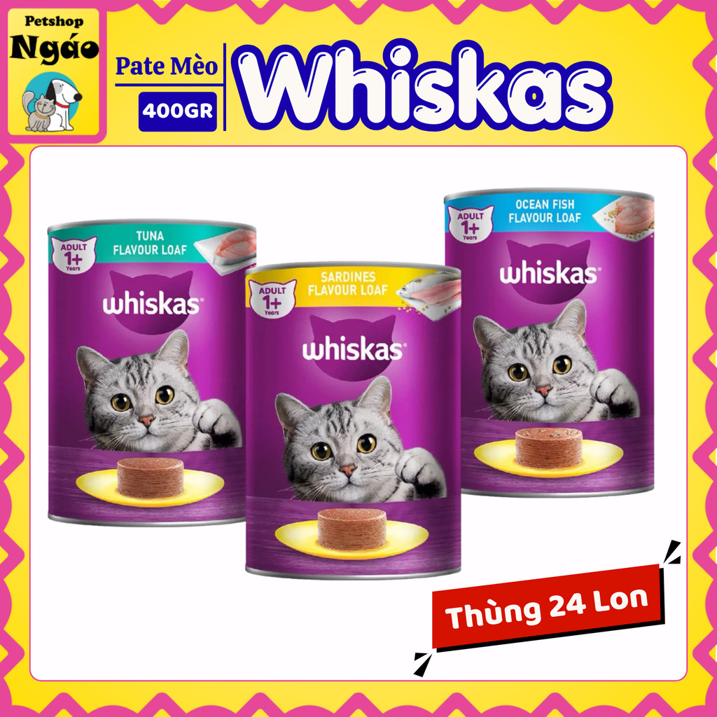[Thùng 24 Lon] pate cho chó mèo pate whiskas 400g lon __ =>