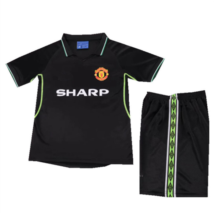 1998 MU Retro Jersey Thứ Ba Áo Thể Thao Trẻ Em Bộ 16-28 Phiên Bản Retro Bộ Trẻ Em