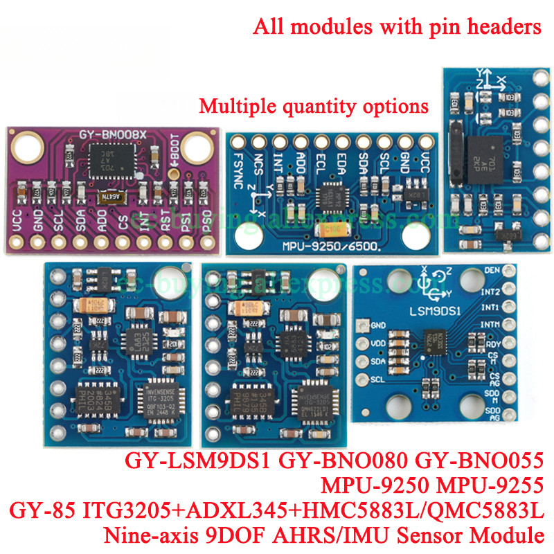 2-5 chiếc LSM9DS1 GY-BNO080 BNO055 9 Chín trục IMU La bàn điện tử Gia tốc kế Con quay hồi chuyển / C