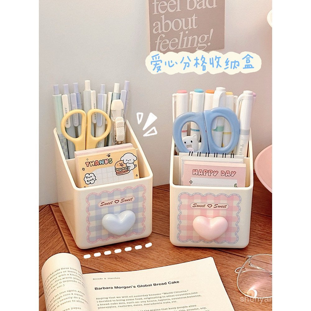 Giá Trị Cao Ngăn Tình Yêu Bút Để Bàn Văn Phòng Phẩm Hộp Bảo Quản Đồ lặt vặt Văn Phòng Giá Sắp Xếp Bà