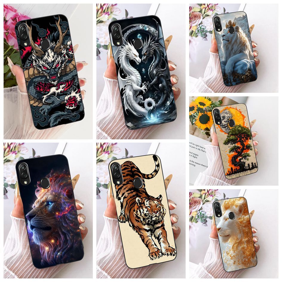 Cool Cover Cho ZTE Blade V10 2019 / Blade V10 Vita Vỏ Hoạt Hình Rồng Hổ Sư Tử Silicon Mềm TPU Màu Đe