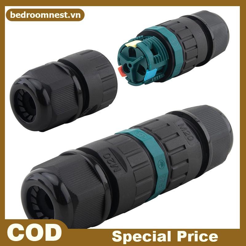 Đầu nối cáp điện chống nước BEDROOM IP68 Đầu nối dây Cáp điện bên ngoài IP68 chống nước.