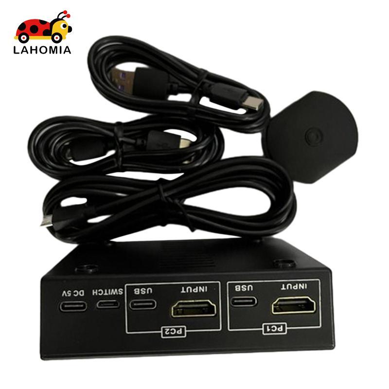 KVM Switch HDMI 2 Cổng Hộp USB Switch Selector với 2 USB 2.0 Hub Chia sẻ 2 PC