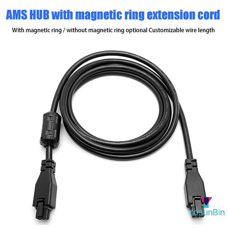 YosunBin] Dành Cho Bambu Lab X1 / P1 AMS Cáp Nối Dài AMS HUB 1M 2M 6 Chân Với Cáp Nối Dài Vòng Từ Tí