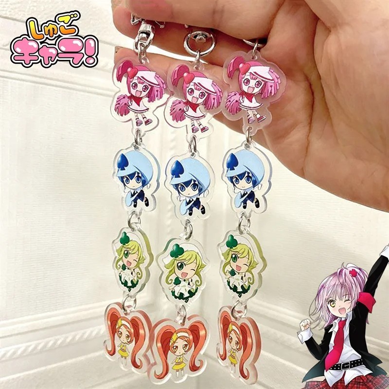 Móc khóa Anime Shugo Chara Hinamori Amu Tsukiyomi Ikuto Móc khóa Mica Acrylic Chibi dễ thương phụ ki