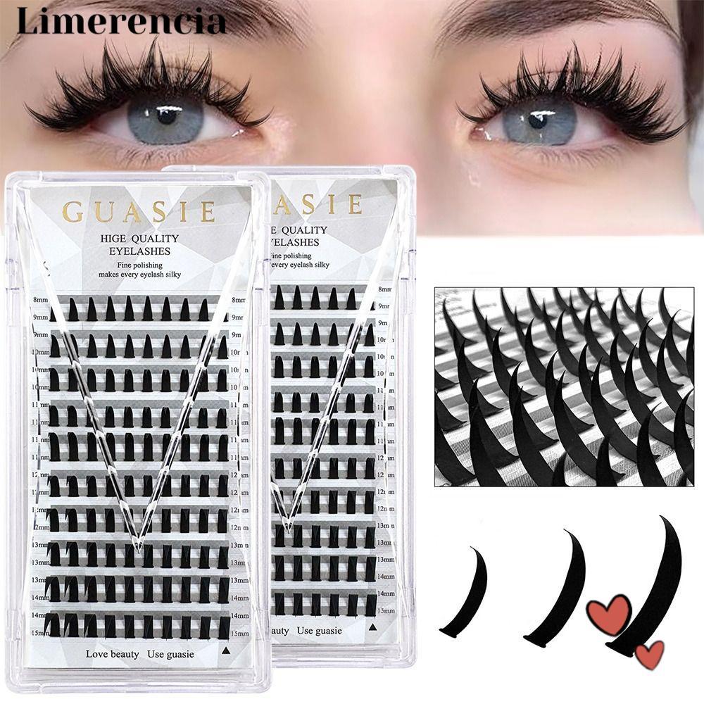 LIMERENCIA Manga Lông Mi Cụm, 8-15mm Volume Spiky Cụm Mi, 10 Hàng Baddie Anime C Curl Handmade Eye C