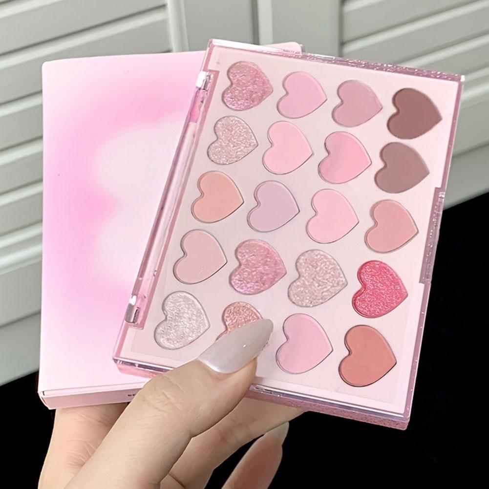 Bảng Phấn Mắt Trái Tim 20 Màu – Matte Shimmer Glitter, Eye Stage Colors Candy Kit Sắc Tố O3