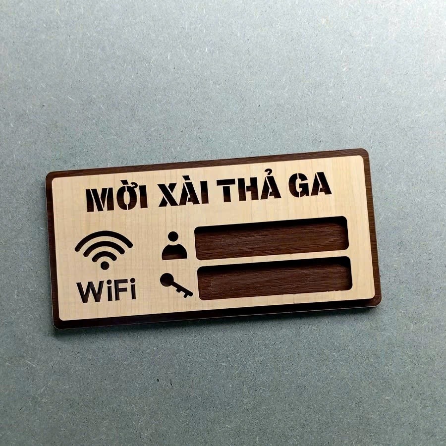 [SG]Bảng Gỗ Decor WiFi Khắc ID, Password Theo Yêu Cầu - Bảng Gỗ mật khẩu Wifi, Free Wifi,vv...