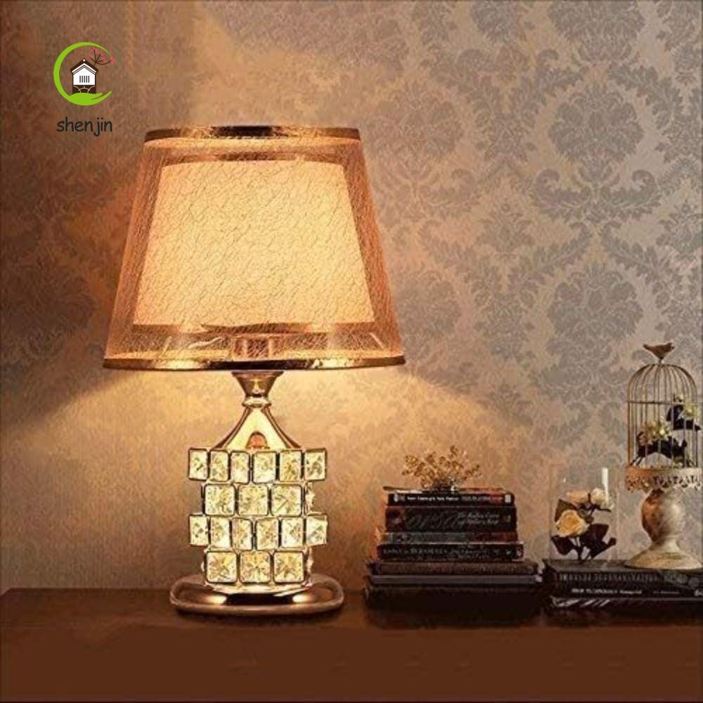 SHENJIN Châu Âu Cube Lamp, Đèn đầu giường ấm áp hiện đại, Trang trí phòng khách Led Glass Cube Đèn b